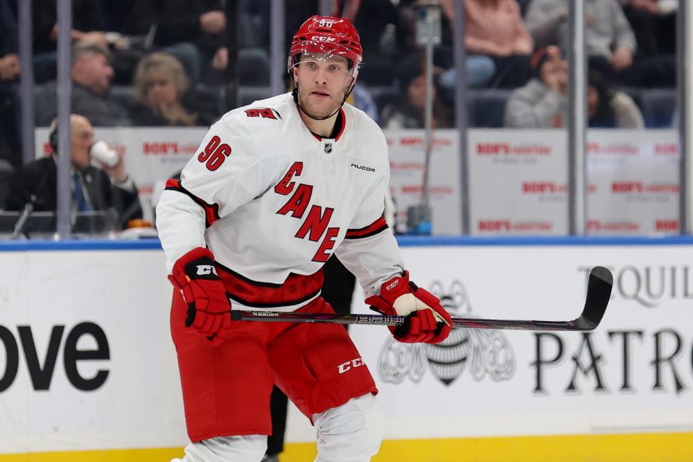 Mikko Rantanen in a Canes Jersey