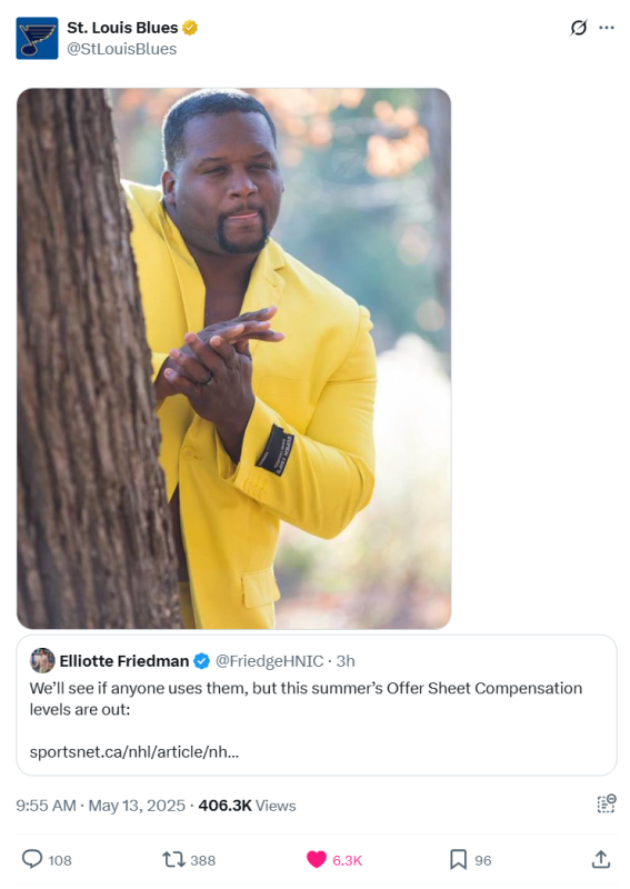 STL Blues meme about wanting more offersheets this coming offseason
